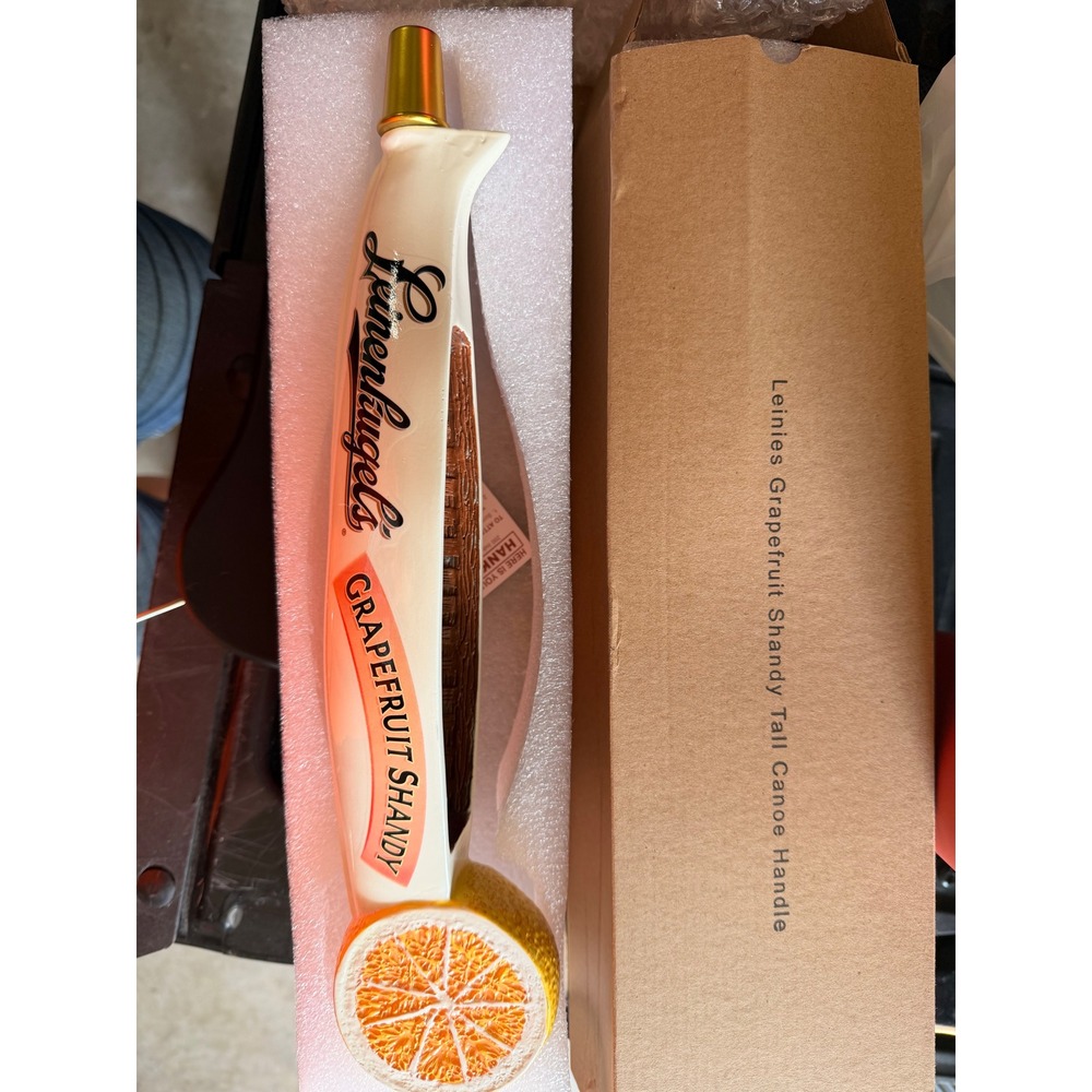 LEINENKUGELS Beer Tap Handle 13in Cream Grapefruit Shandy Tall Canoe Handle NEW